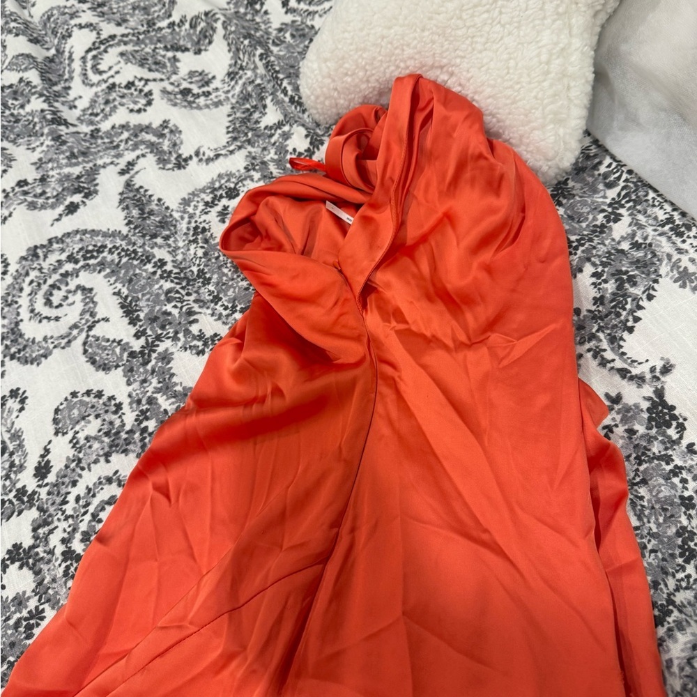 Free People Orange One-Shoulder Dress Size 2 - Picture 4 of 6